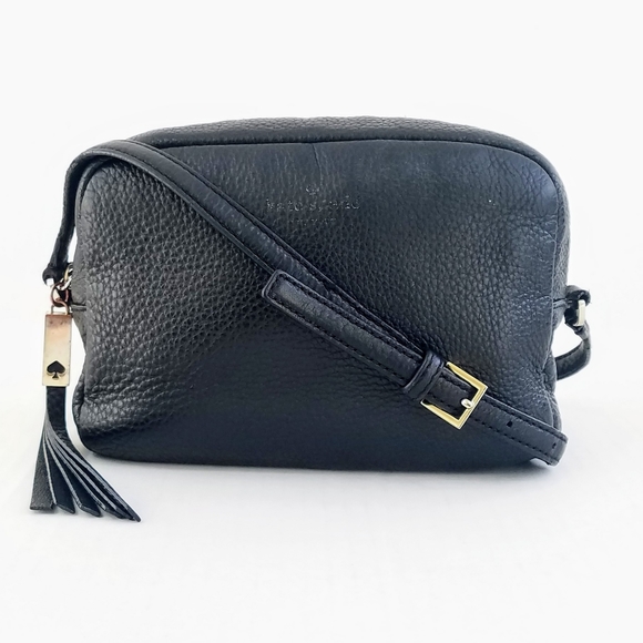 Kate Spade New York Black Pebble Leather Tassel Ca - Picture 1 of 16